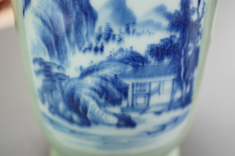 A Chinese celadon glazed landscape vase, 19th century